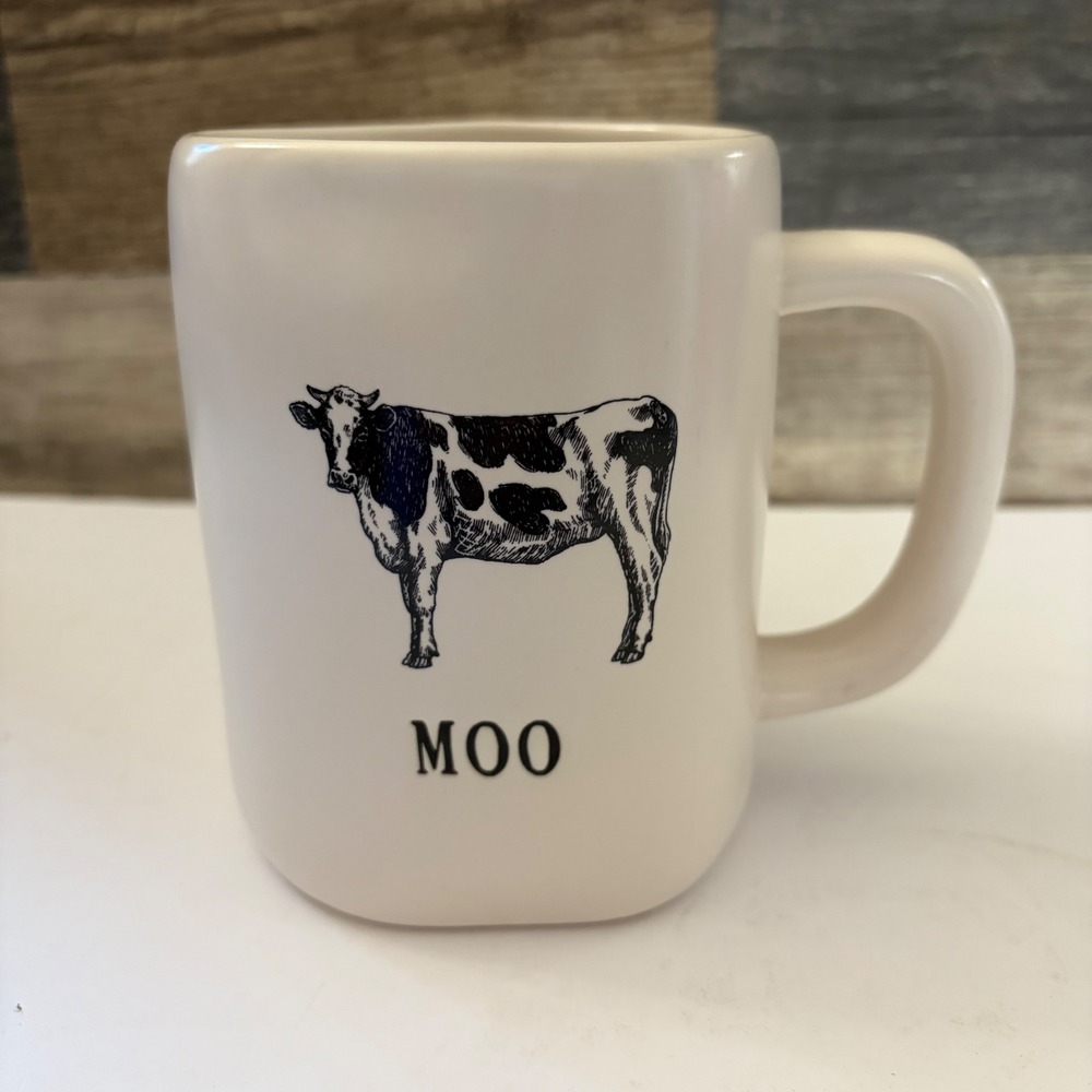 Rae Dunn MOO Cow Coffee Mug Artisan Collection by Magenta Ivory Farmhouse Mug
